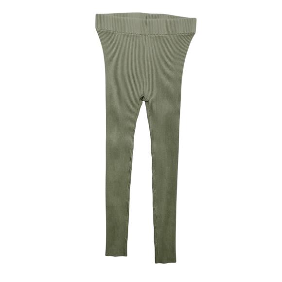 Lunya Ribbed Leggings Size Medium Light Green High Rise Back Patch Pocket - Picture 3 of 7